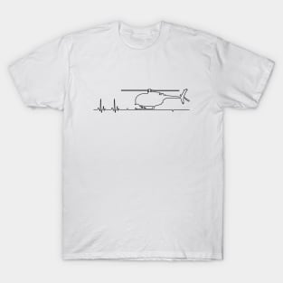 MH-6 Little Bird Helicopter Heartbeat Pulse T-Shirt